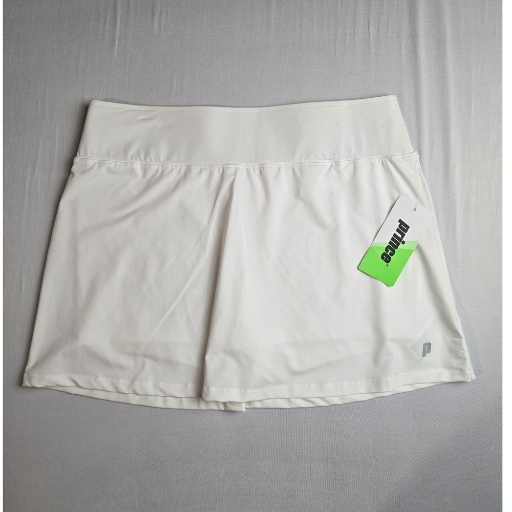 Prince Womens White Tennis Skort XL NWT Moisture Wicking Athletic Golf Skirt